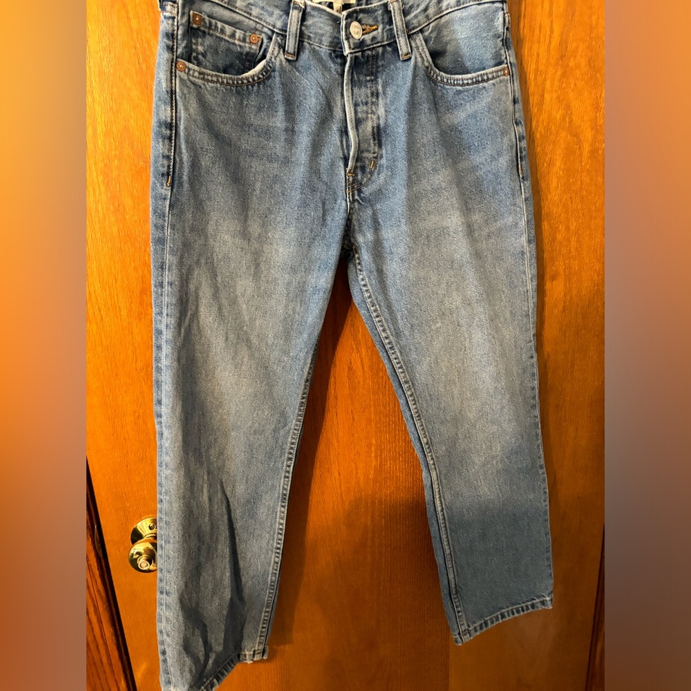 Mango Sayana Blue Jeans Women’s Size 4 Organic Cotton Button fly straight